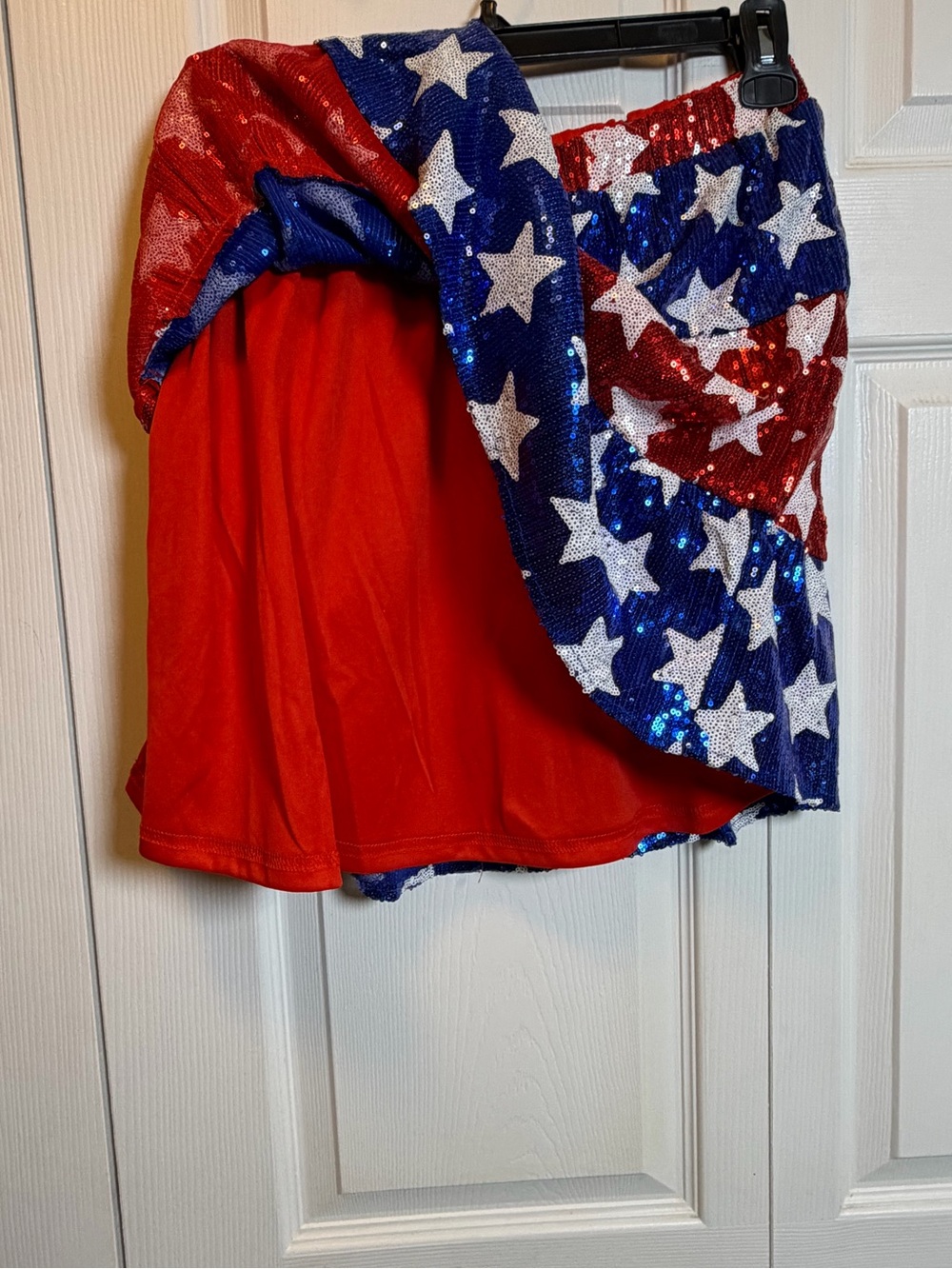✨ New with Tags (NWT) BiBi Sequin American Flag Tiered Skirt in Size XL. - Picture 4 of 10